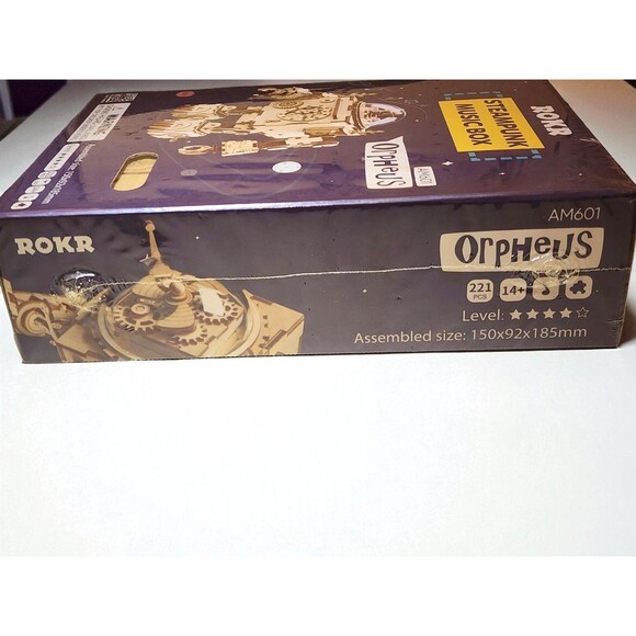 ROKR Orpheus Steampunk Music Box 3D Wooden Puzzle Kit DIY Model Gift New - Picture 3 of 6